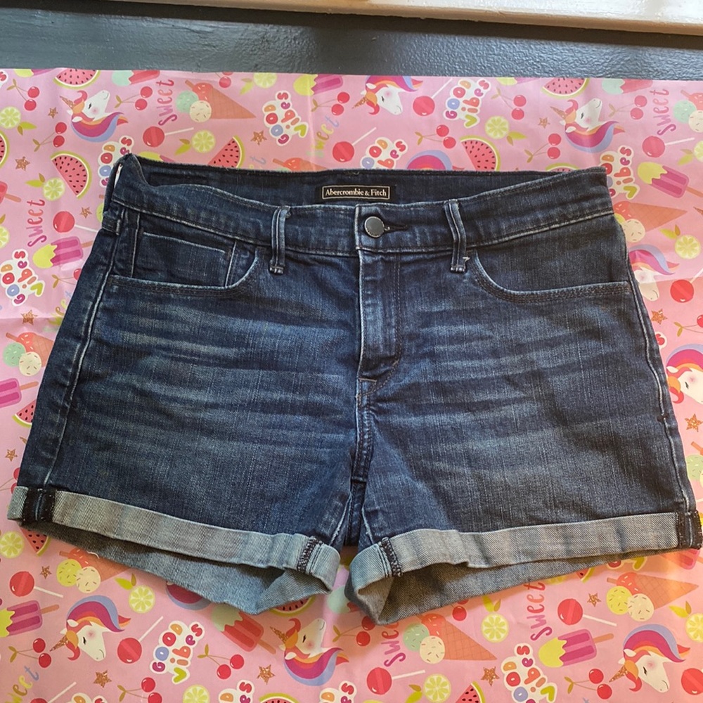 Blue denim shorts